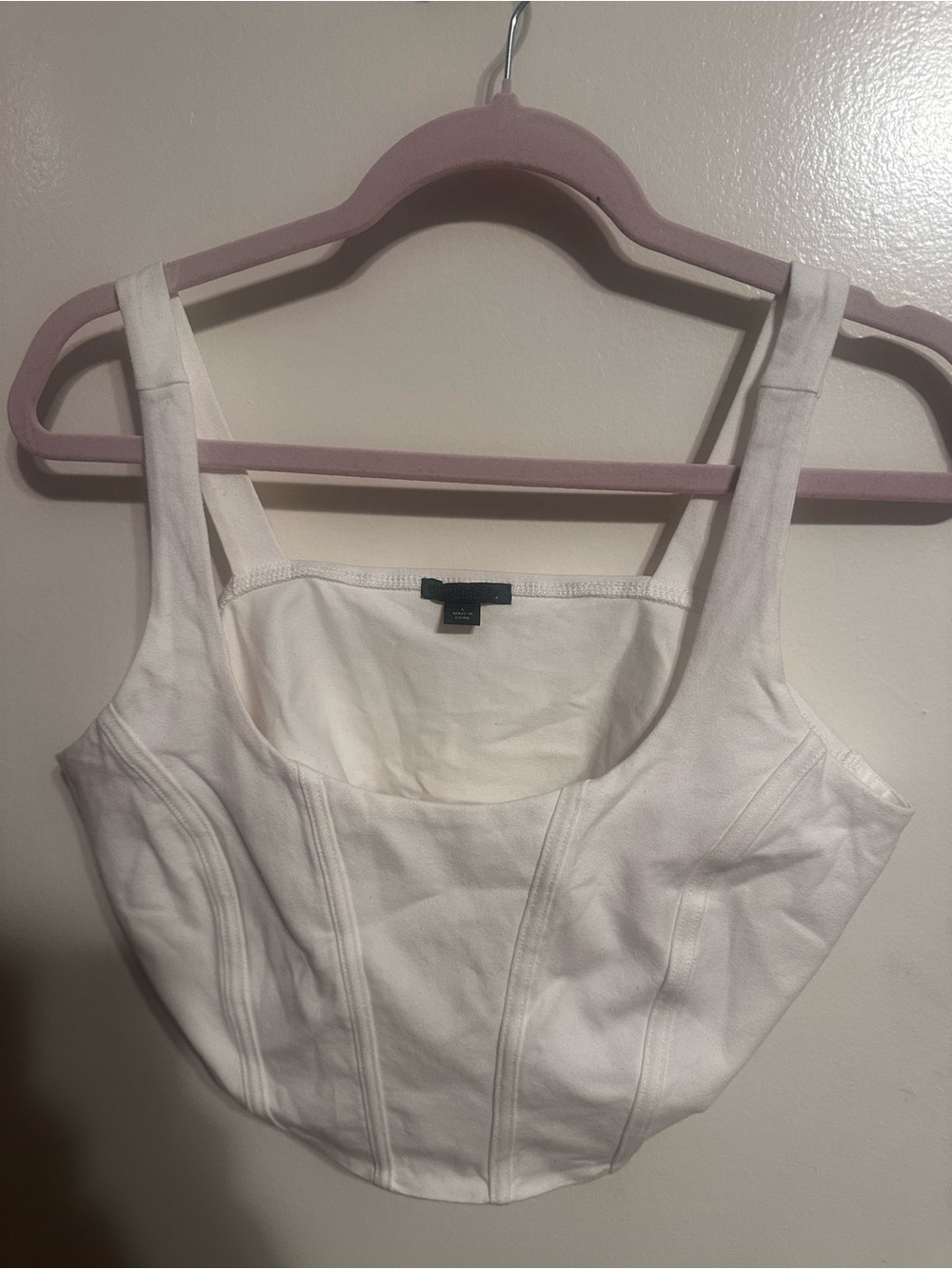 wild fable White Square-Neck Crop Top
